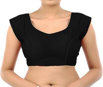 Black printed silk saree with blouse 4