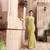 Yellow resham embroidery faux super net salwar with dupatta