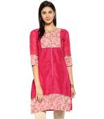 Pink chanderi Cotton stitched kurti