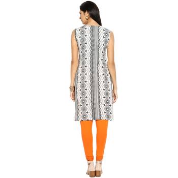 Black abstract_print Rayon stitched kurti 2