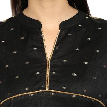 Black chanderi Chanderi stitched kurti 5