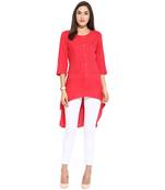 Pink sequins_work Rayon stitched kurti