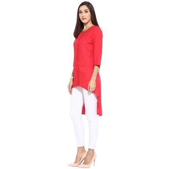 Pink sequins_work Rayon stitched kurti 3