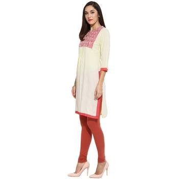 Pink thread_work Rayon stitched kurti 3