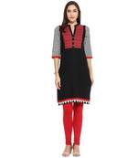 Black thread_work Cotton stitched kurti
