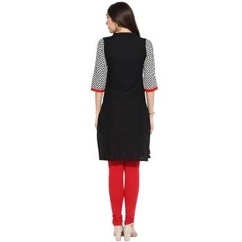 Black thread_work Cotton stitched kurti 2