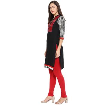 Black thread_work Cotton stitched kurti 3