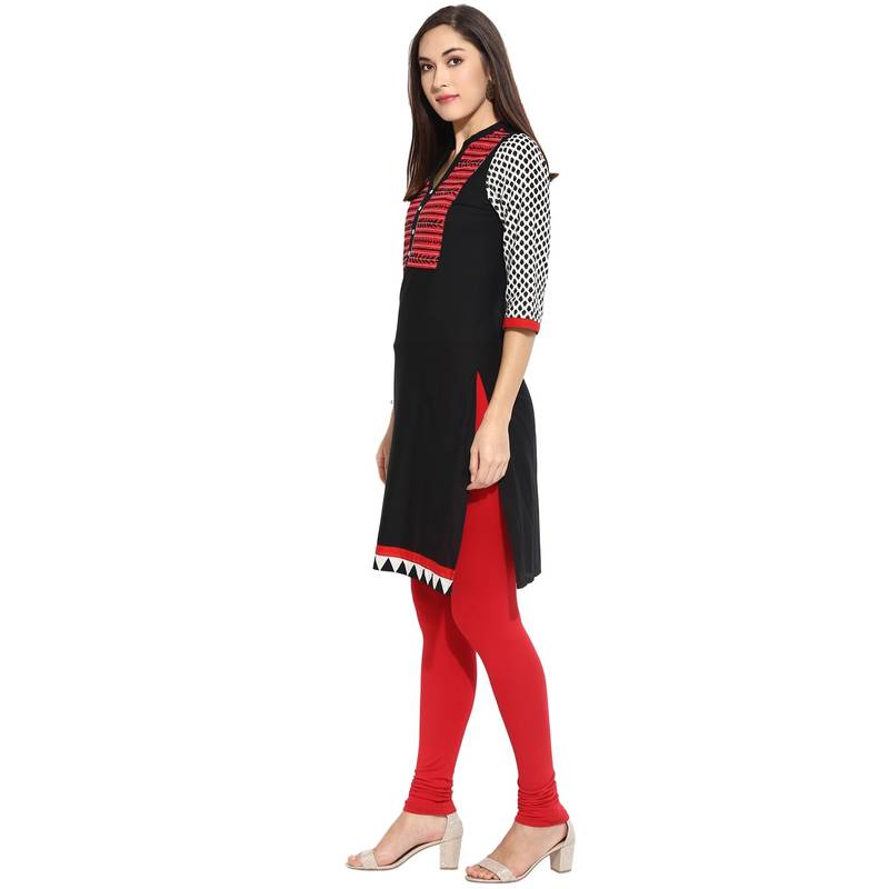 Black thread_work Cotton stitched kurti