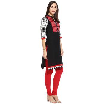 Black thread_work Cotton stitched kurti 4