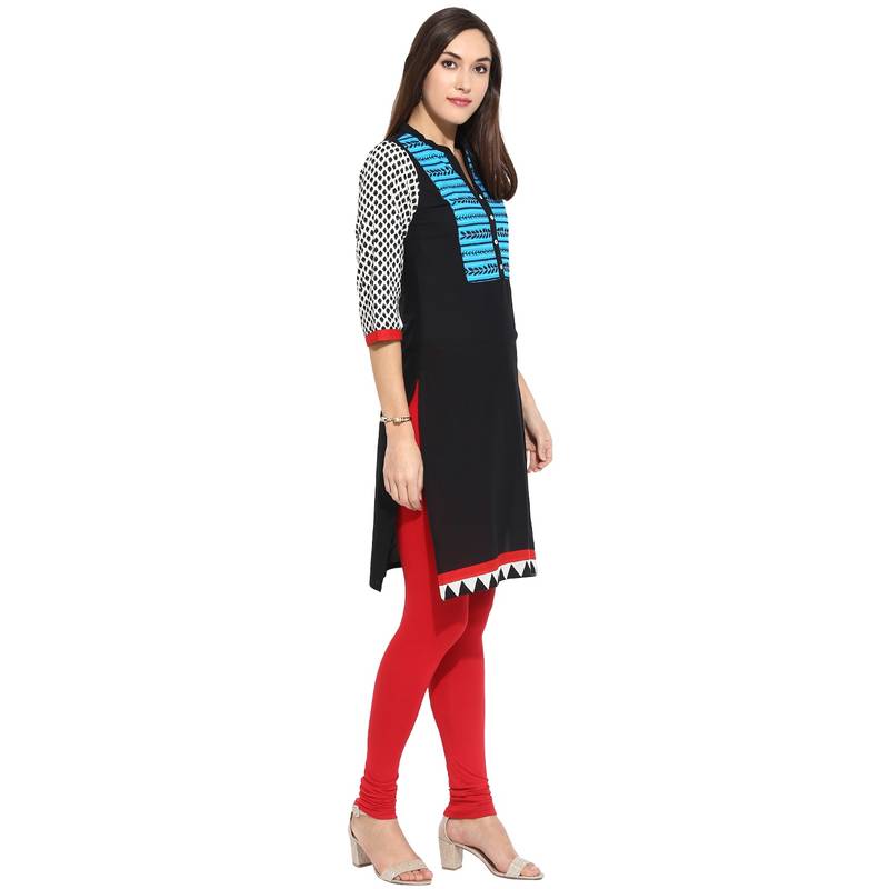 Blue thread_work Cotton stitched kurti