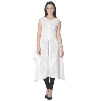 White printed cotton stitched kurtas-and-kurtis 1