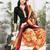Black printed Cotton unstitched salwar with dupatta