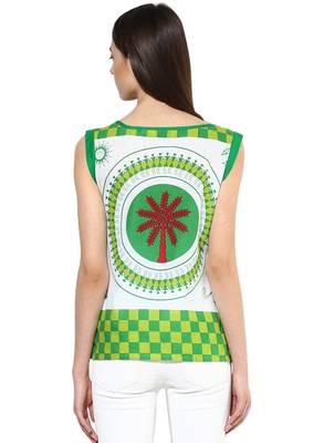 white Cotton printed stitched tops 3