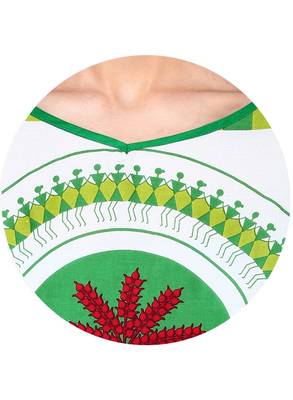 white Cotton printed stitched tops 5