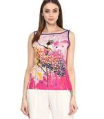 pink Cotton printed stitched tops