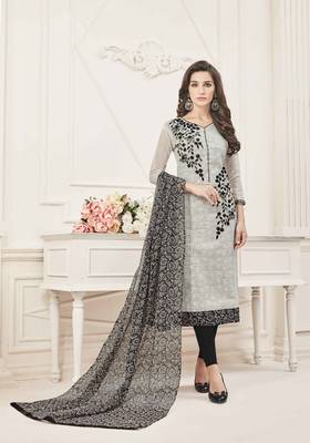 White Embroidered Chanderi Salwar With Dupatta 1