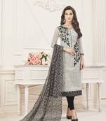 White Embroidered Chanderi Salwar With Dupatta