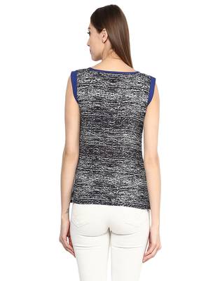 black Cotton printed stitched tops 3