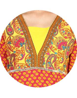 Jaipur Kurti Pure Cotton Printed 3/4th Sleeves Multi Kurti 4