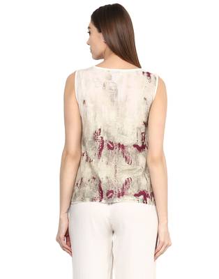 maroon Cotton printed stitched tops 3