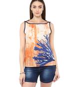 white Cotton printed stitched tops