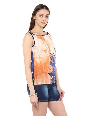 white Cotton printed stitched tops 4