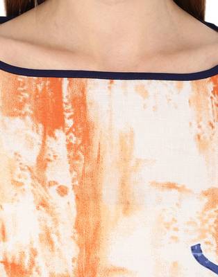 white Cotton printed stitched tops 5