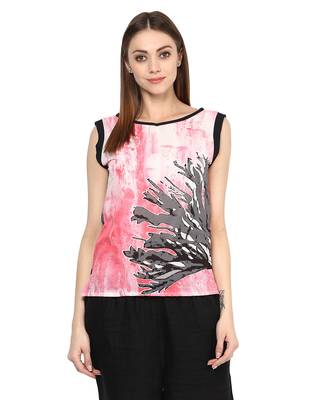 white Cotton printed stitched tops 1