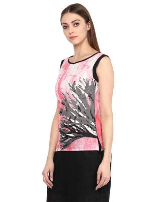 white Cotton printed stitched tops 2