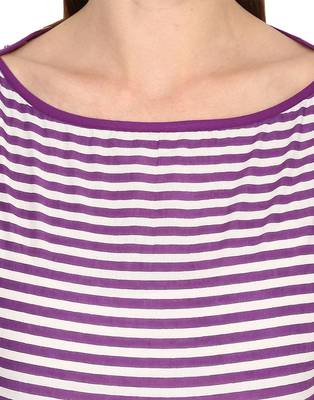 purple Cotton printed stitched tops 5