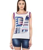 white Cotton printed stitched tops