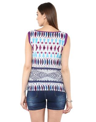 white Cotton printed stitched tops 3