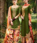 Mehendi embroidered cotton salwar
