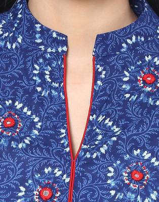 Jaipur Kurti Rayon Blue Embroidered Kurta 5