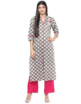 Jaipur Kurti Cotton Grey Kurta 1
