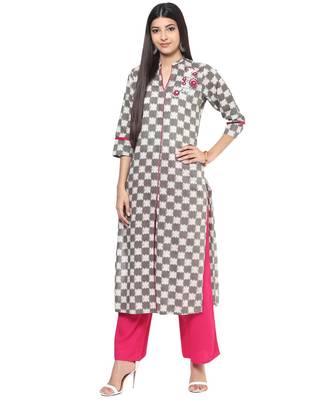 Jaipur Kurti Cotton Grey Kurta 2