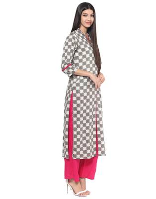 Jaipur Kurti Cotton Grey Kurta 4