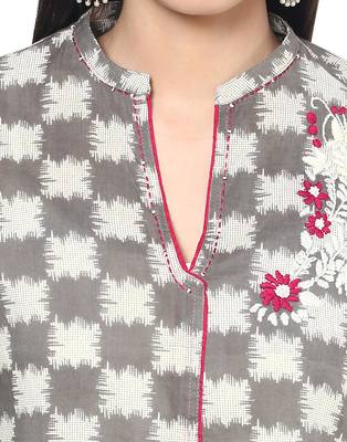 Jaipur Kurti Cotton Grey Kurta 5
