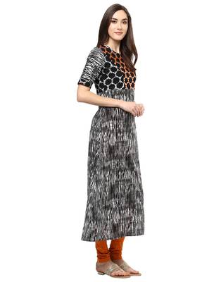 Jaipur Kurti Cotton Black Embroidered Kurta 4