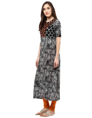Jaipur Kurti Cotton Black Embroidered Kurta 5