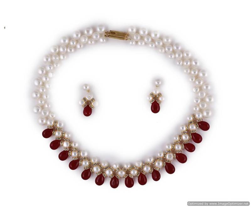Beautiful multicolor pearl necklace sets