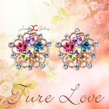Multicolor crystal earrings 2