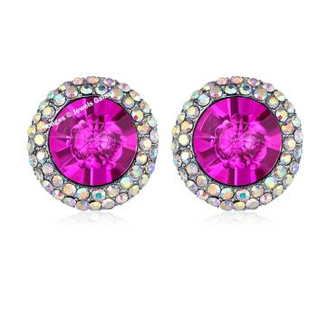 Pink cubic zirconia earrings 1