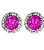 Pink cubic zirconia earrings