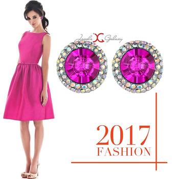 Pink cubic zirconia earrings 3