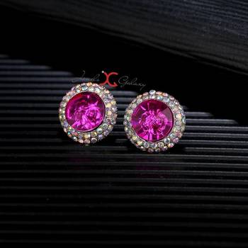 Pink cubic zirconia earrings 5