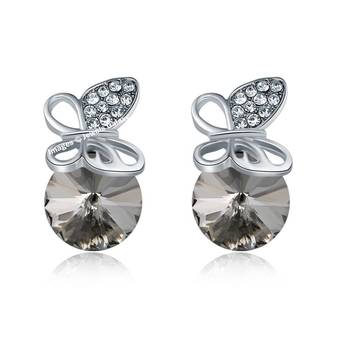 Grey crystal earrings 1