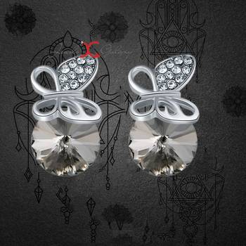 Grey crystal earrings 2