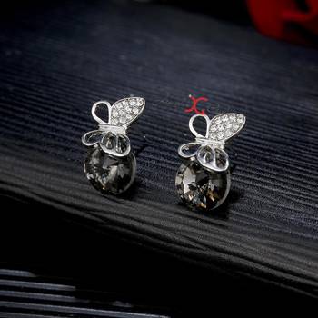 Grey crystal earrings 5