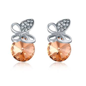 Beige cubic zirconia earrings 1
